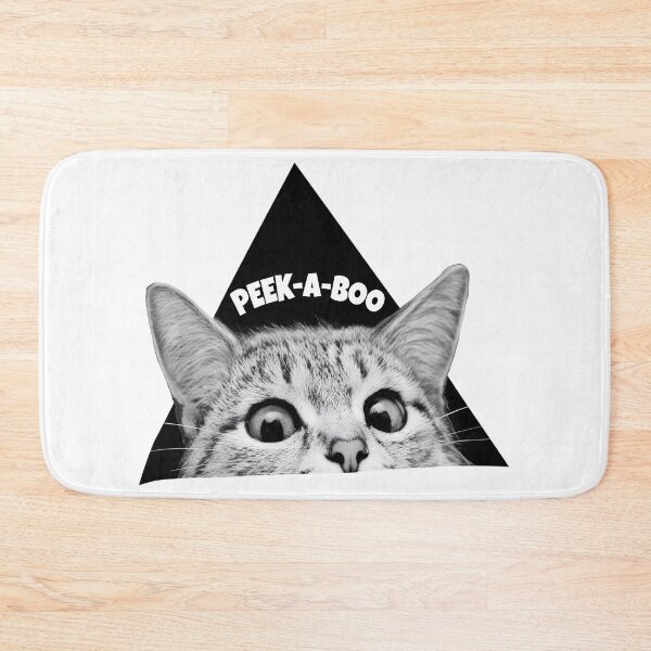 Item preview, Peeking Cat Triangle Geometric Monochrome  designed and sold by ALEGLAS.