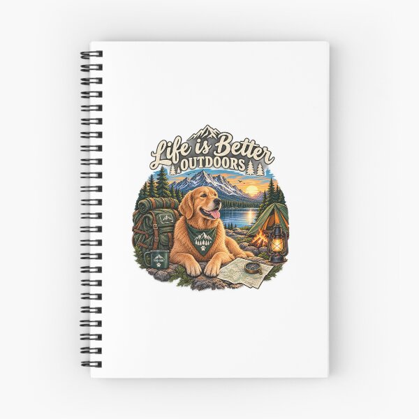 Item preview, Golden Retriever Camping Lake Vintage Outdoor Badge designed and sold by lovepower.
