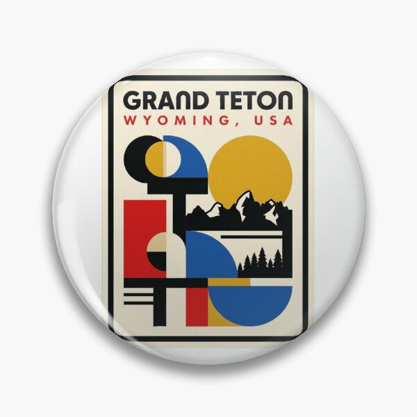 Item preview, Retro Grand Teton Bauhaus Geometric Skyline designed and sold by k3rstman1.