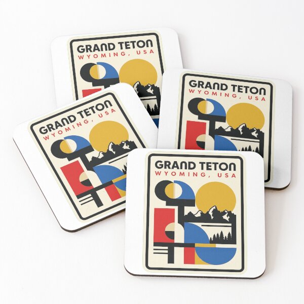 Item preview, Retro Grand Teton Bauhaus Geometric Skyline designed and sold by k3rstman1.