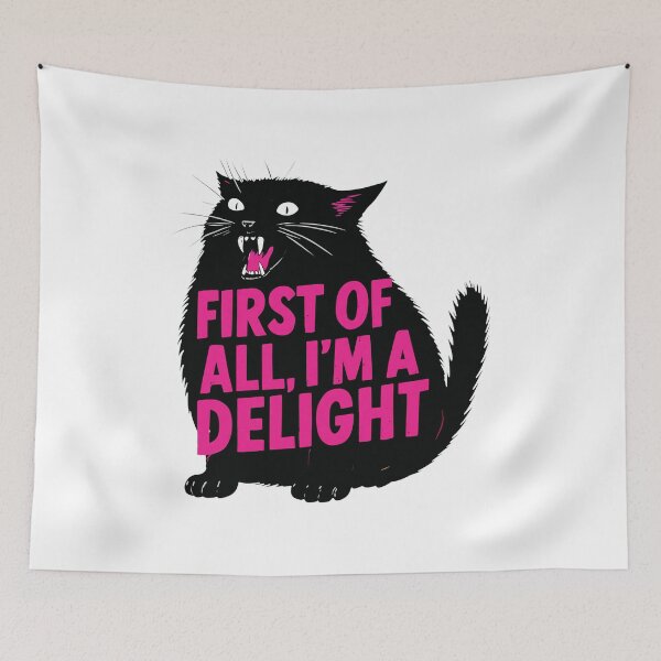 Item preview, Fluffy Cat Saying Im A Delight Funny Pet designed and sold by ALEGLAS.