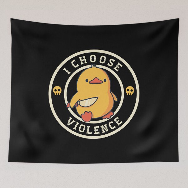 Item preview, I Choose Violence Cute Duck With Knife Emblem designed and sold by ALEGLAS.