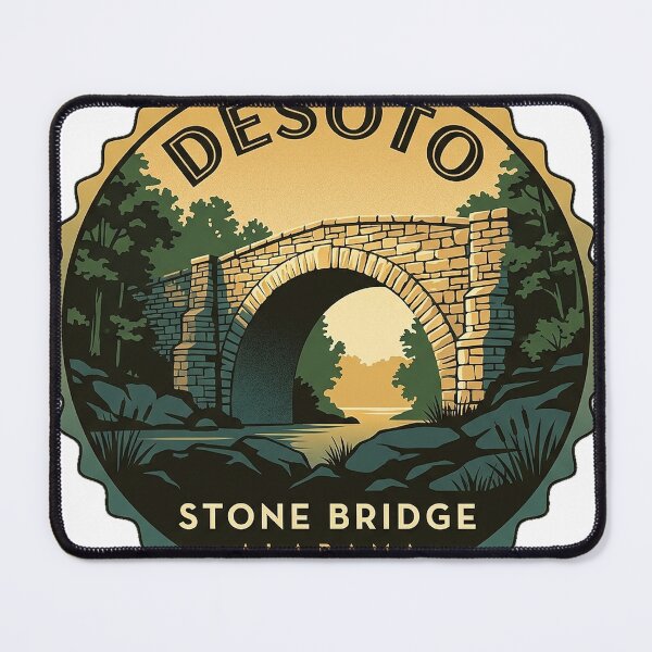Item preview, CCC Stone Bridge DeSoto State Park Alabama Sticker designed and sold by DetourDgn.