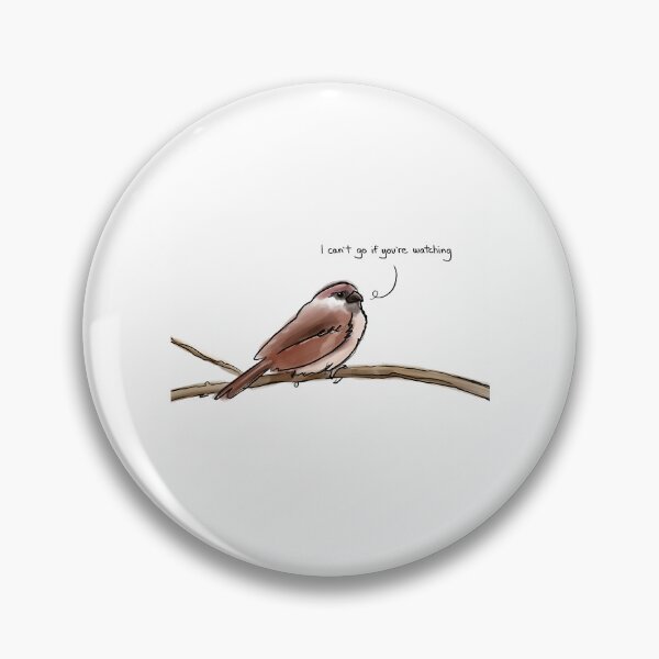 Item preview, I Can'T Go If You'Re Watching -Shy Birdy Sketch designed and sold by NCWoodArt.
