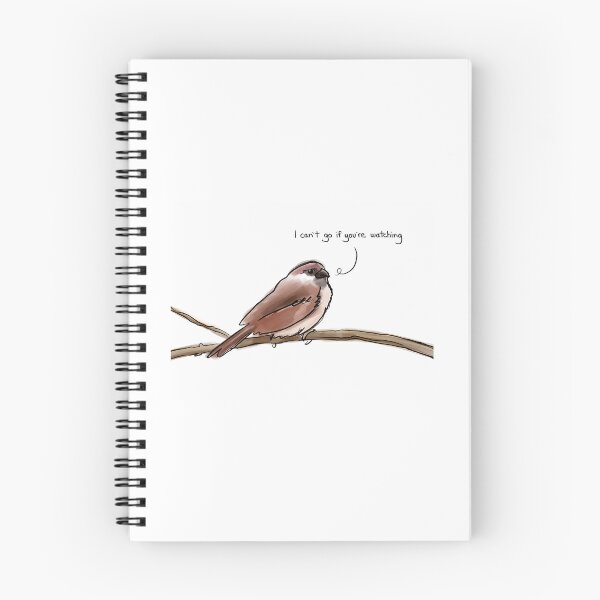Item preview, I Can'T Go If You'Re Watching -Shy Birdy Sketch designed and sold by NCWoodArt.