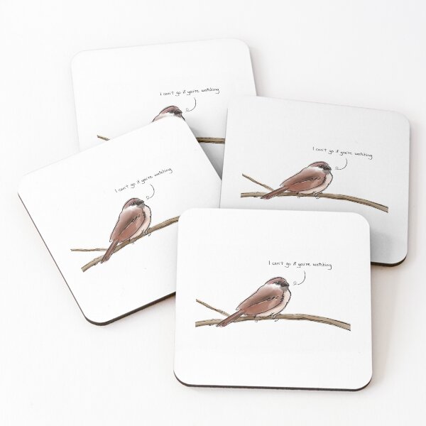 Item preview, I Can'T Go If You'Re Watching -Shy Birdy Sketch designed and sold by NCWoodArt.