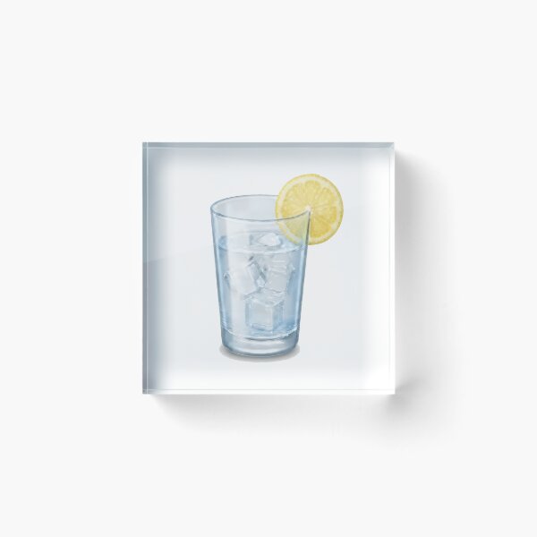 Item preview, Refreshing Glass of Ice Water with Lemon Slice Illustration designed and sold by Sharif Islam.