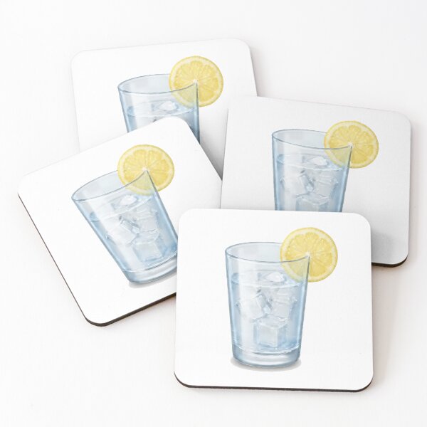 Item preview, Refreshing Glass of Ice Water with Lemon Slice Illustration designed and sold by Sharif Islam.