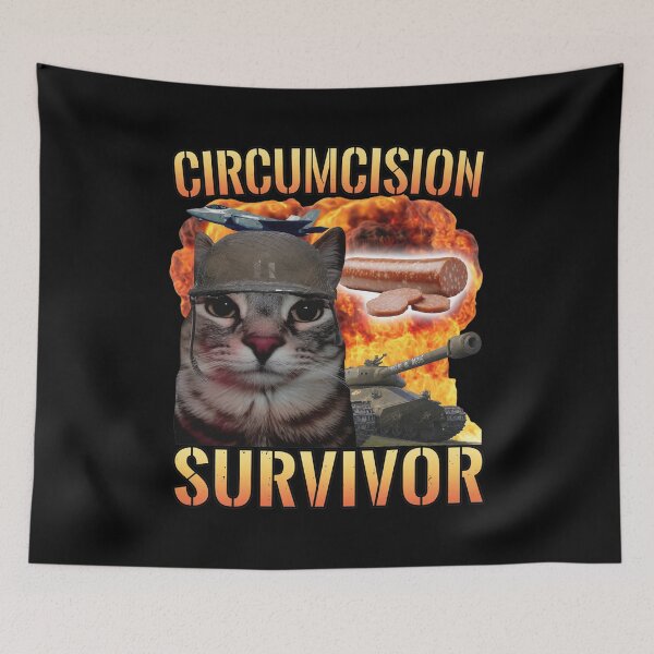 Item preview, Circumcision Survivor Military Cat Sausage Art designed and sold by KAREWASHICK.