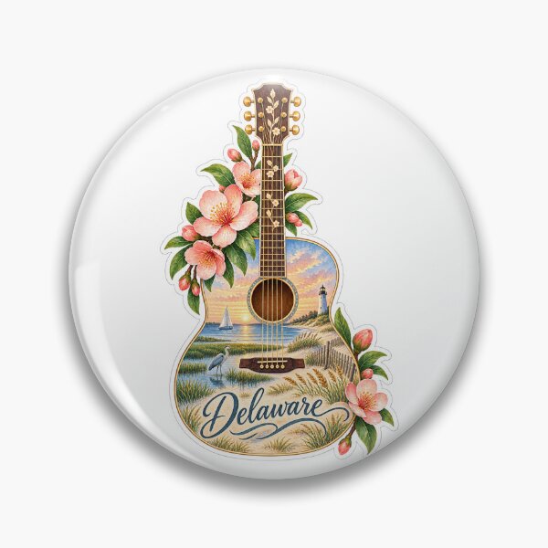 Item preview, Delaware Coastal Bloom Guitar designed and sold by Whimspired By Paxx.