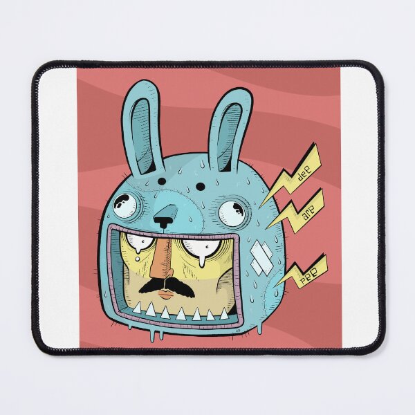 Item preview, Angry Blue Bunny Lightning Cartoon Character Art designed and sold by DRP-art.