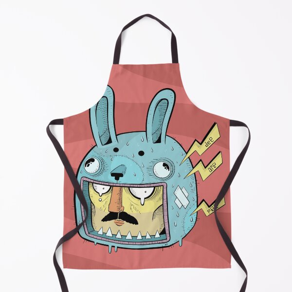 Item preview, Angry Blue Bunny Lightning Cartoon Character Art designed and sold by DRP-art.