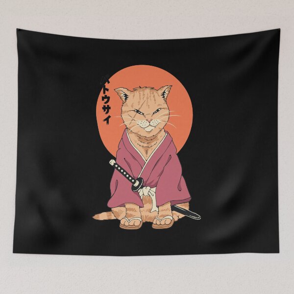 Item preview, Samurai Feline Warrior with Sun Background designed and sold by KAREWASHICK.