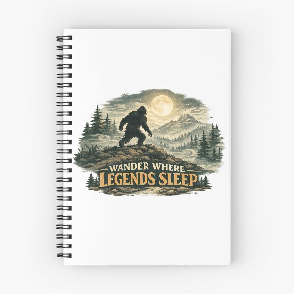 Item preview, Bigfoot Moon Mountain Wander Where Legends Sleep Art Design Print designed and sold by inkoutninja.