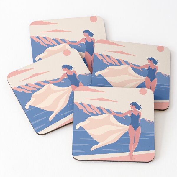 Item preview, Summer by the Sea | Retro Swimmer Art Print | Coastal Woman Art | Vintage Beach Print | Swimming Lover Gift designed and sold by Studio pod Burom.