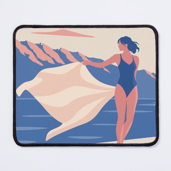 Item preview, Summer by the Sea | Retro Swimmer Art Print | Coastal Woman Art | Vintage Beach Print | Swimming Lover Gift designed and sold by Studio pod Burom.