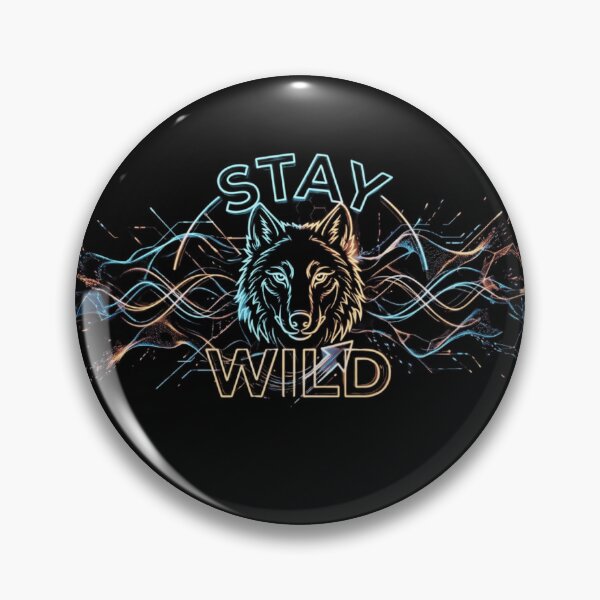 Item preview, Neon Stay Wild Wolf Cyberpunk Design designed and sold by lovepower.