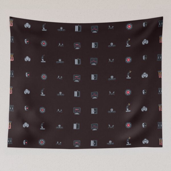 Item preview, Cyberpunk AI Wake Vector Micro Icon Pattern Dystopian Sci Fi designed and sold by KungPowUnicorn.