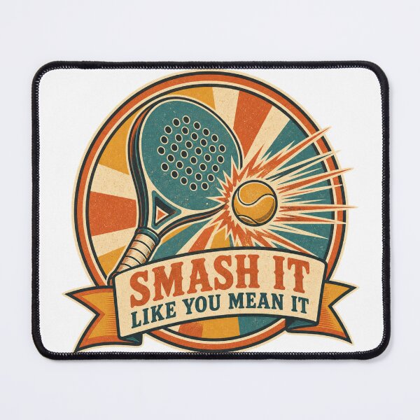 Item preview, Smash It Like You Mean It Retro Padel Badge designed and sold by BoosterShop.