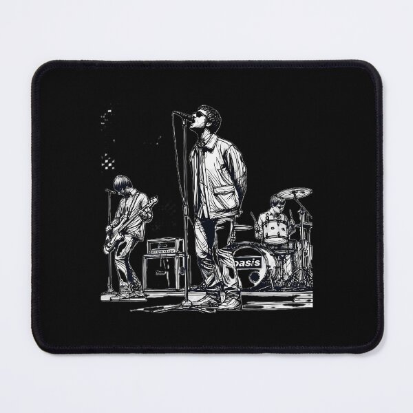 Item preview,  Minimalist Line Art Of Oasis Performing  Retro Britpop Band Design designed and sold by FarzeenVentres.
