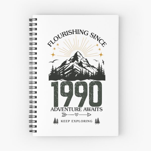 Item preview, 1990 Flourishing Since Mountain Adventure Birthday Design designed and sold by FlareCraftStudio.