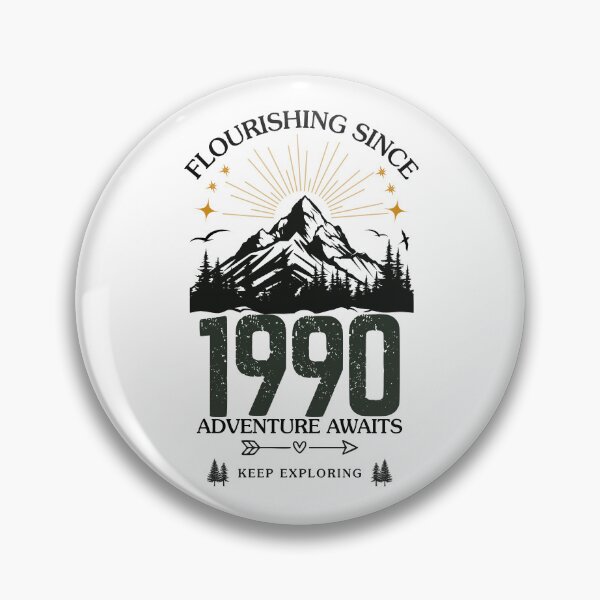 Item preview, 1990 Flourishing Since Mountain Adventure Birthday Design designed and sold by FlareCraftStudio.