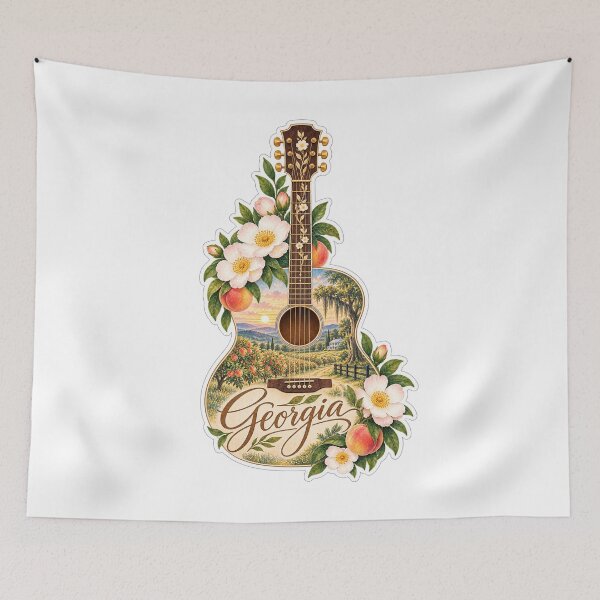 Item preview, Georgia Peach Blossom Guitar designed and sold by Whimspired By Paxx.