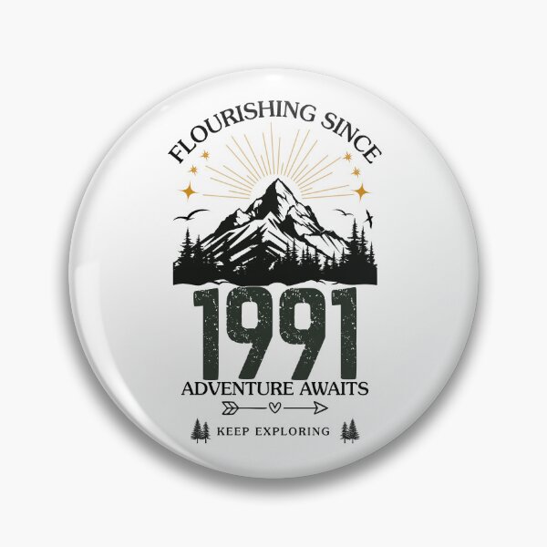 Item preview, 1991 Flourishing Since Mountain Adventure Birthday Design designed and sold by FlareCraftStudio.