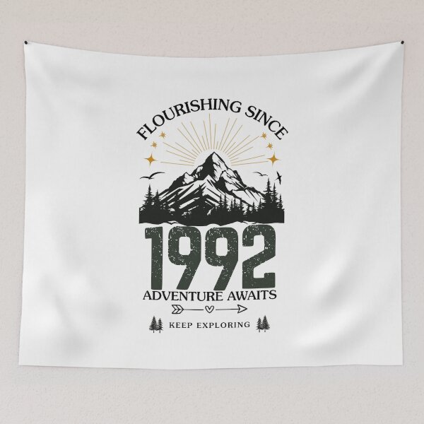 Item preview, 1992 Flourishing Since Mountain Adventure Birthday Design designed and sold by FlareCraftStudio.