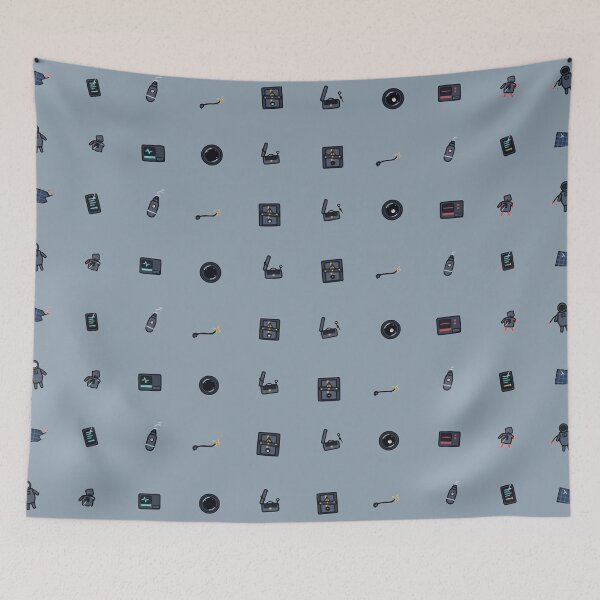 Item preview, Derelict Space Station Vector Micro Icon Sci-Fi Horror Pattern designed and sold by KungPowUnicorn.