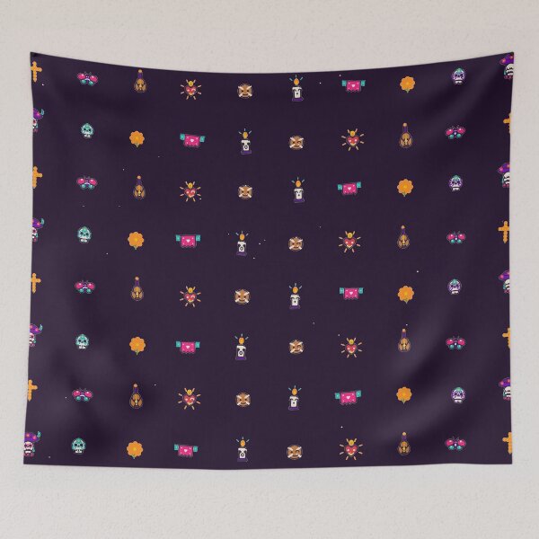 Item preview, Dia de los Muertos Vector Micro Icon Seamless Pattern Ofrenda Elements designed and sold by KungPowUnicorn.
