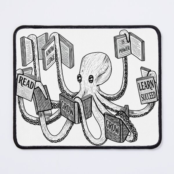 Item preview, Eight Arms Holding Books Octopus Illustration designed and sold by JULIANHAIDARA.