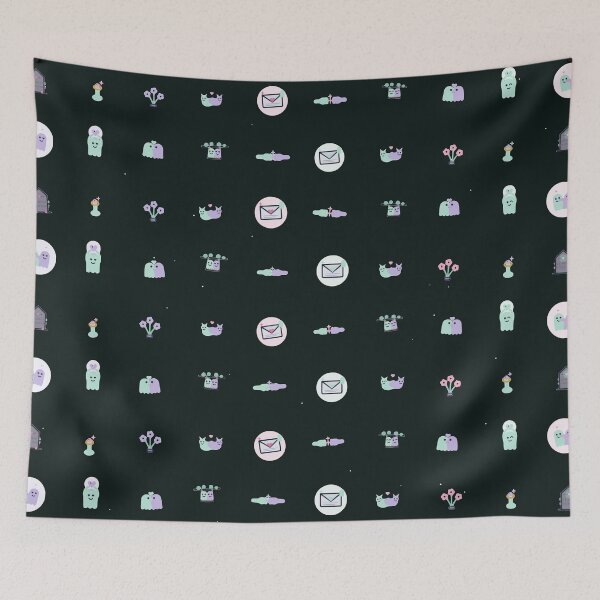 Item preview, Romantic Ghost Lovers Vector Micro Icon Pattern Spooky Love designed and sold by KungPowUnicorn.