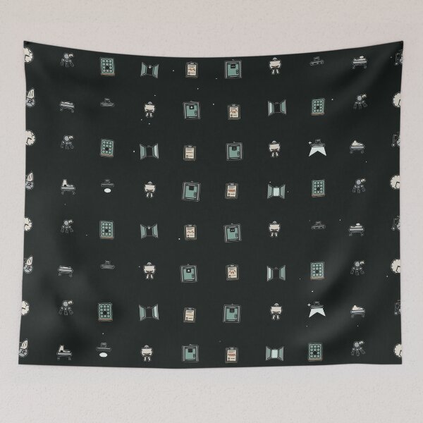 Item preview, Haunted Asylum Vector Micro Icon Seamless Pattern Medical Horror designed and sold by KungPowUnicorn.