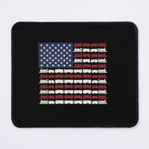Item preview, Patriotic American Flag Train Railroad Railfan Locomotive Enthusiast designed and sold by PopStars1993.
