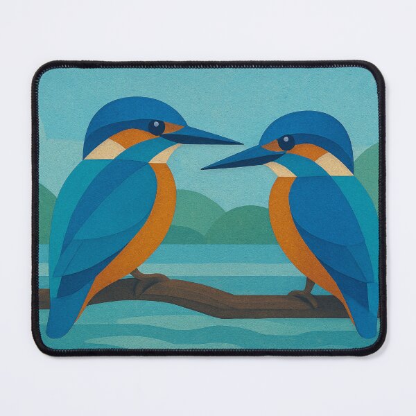 Item preview, Kingfishers illustration – Colorful Bird Wildlife Art designed and sold by GalleryKauffeld.