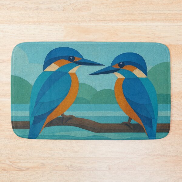 Item preview, Kingfishers illustration – Colorful Bird Wildlife Art designed and sold by GalleryKauffeld.