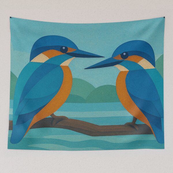 Item preview, Kingfishers illustration – Colorful Bird Wildlife Art designed and sold by GalleryKauffeld.