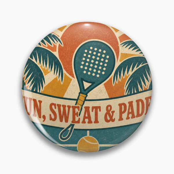 Item preview, Sun Sweat and Padel Retro Summer Badge designed and sold by BoosterShop.
