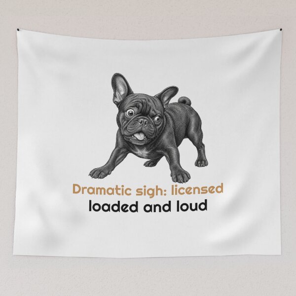 Item preview, Funny French Bulldog Dramatic Sigh Quote  designed and sold by bluesquidink.