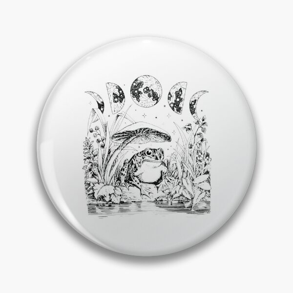 Item preview, Moon Phases Toad & Mushroom Nature Illustration designed and sold by JULIANHAIDARA.