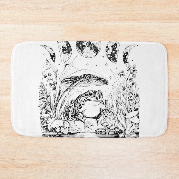 Item preview, Moon Phases Toad & Mushroom Nature Illustration designed and sold by JULIANHAIDARA.