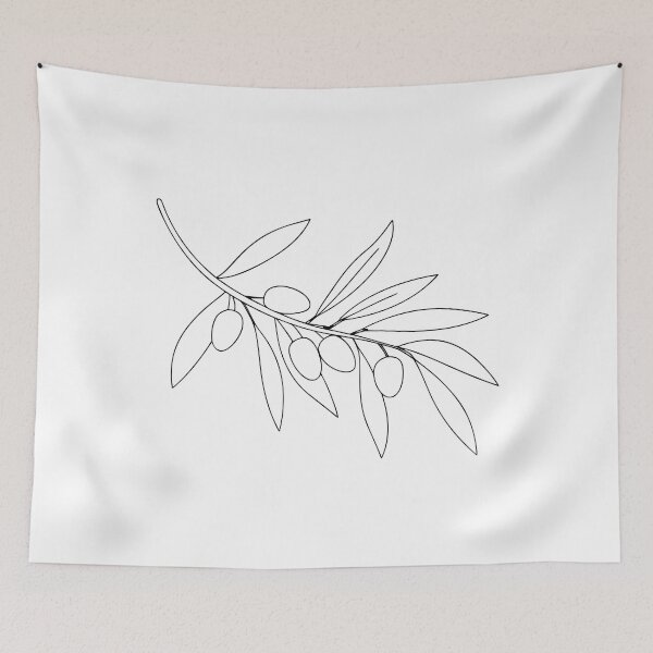 Item preview, Olive Branch Detailed 2 Line Art Gift designed and sold by OneLine Studio.