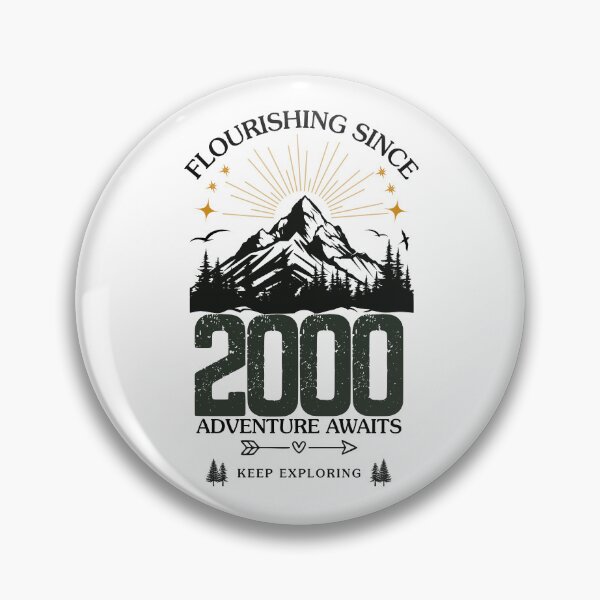 Item preview, 2000 Flourishing Since Mountain Adventure Birthday Design designed and sold by FlareCraftStudio.