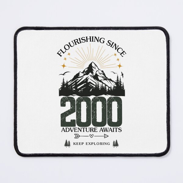 Item preview, 2000 Flourishing Since Mountain Adventure Birthday Design designed and sold by FlareCraftStudio.