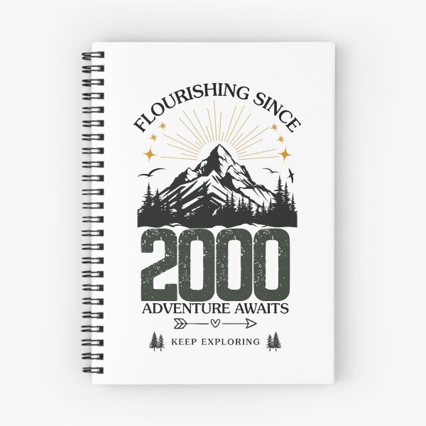 Item preview, 2000 Flourishing Since Mountain Adventure Birthday Design designed and sold by FlareCraftStudio.