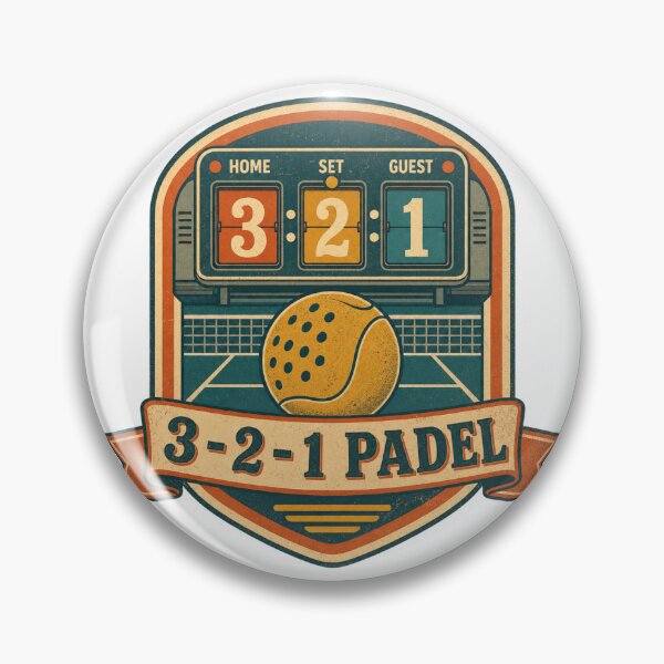 Item preview, 3 2 1 Padel Retro Scoreboard Badge designed and sold by BoosterShop.