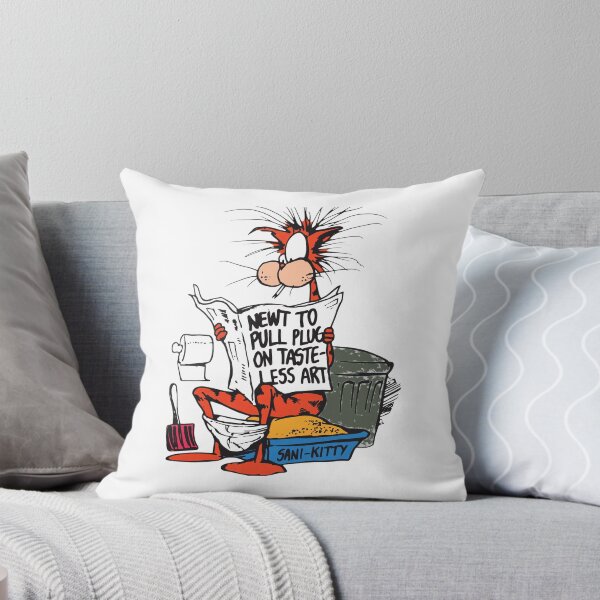 Item preview, Cat on Toilet Reading Newspaper Satire designed and sold by StrawberHamster.