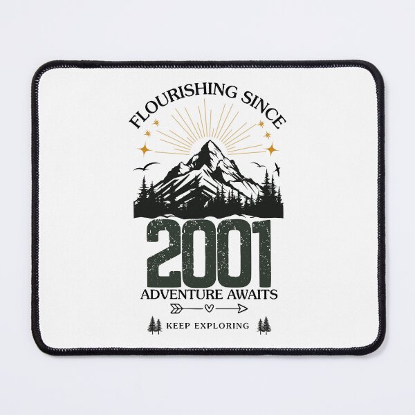 Item preview, 2001 Flourishing Since Mountain Adventure Birthday Design designed and sold by FlareCraftStudio.