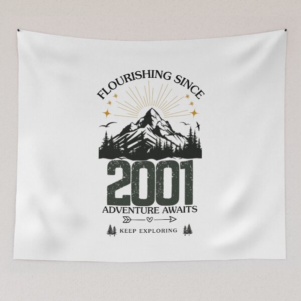 Item preview, 2001 Flourishing Since Mountain Adventure Birthday Design designed and sold by FlareCraftStudio.